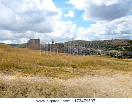 Ruins of the ancient fortress Calamita in Inkerman, Crimea