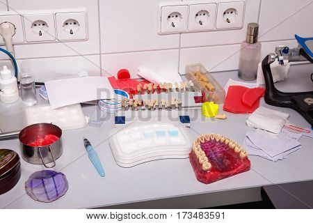 Dentist Table With Various Things