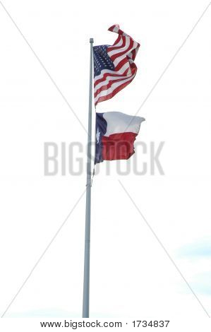 Texas And Us Flags