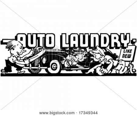 Lavandaria automática 2 - Ad Retro arte Banner