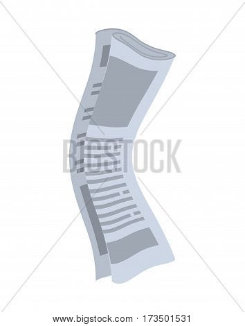 Roll Of Newspapers Isolated. Rolled Of Publications On White Background