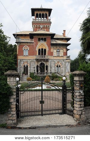 Stresa, italy - 8 September 2013: old villa at Stresa on Italy