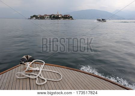 Pescatori island, Italy - 15 September 2013: The island of Pescatori on lake Maggiore in Italy