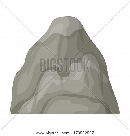 Gray stone mountain. A mountain in which mined minerals. Different mountains single icon in cartoon style vector symbol stock web illustration.