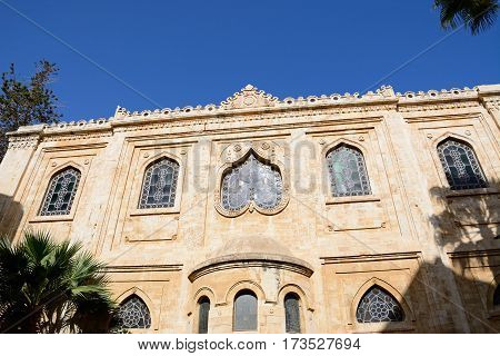 View of St Titus church in Pl Agiou Titou Heraklion Crete Greece Europe.