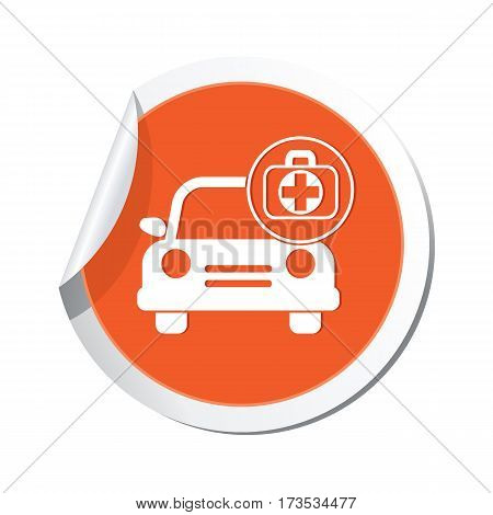 Medical icon with cross on the sticker
