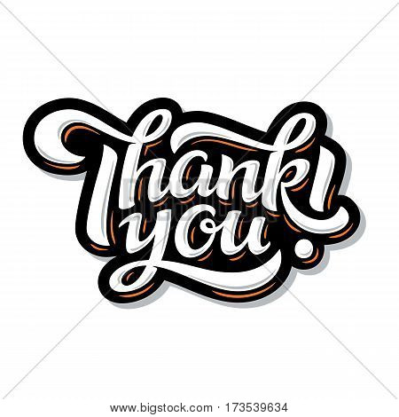 Thank You lettering. Hand drawn vector calligraphy