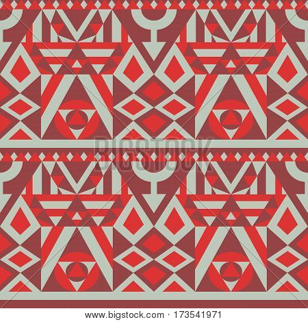 unique seamless geometric pattern. red and gray. Vector illustration.