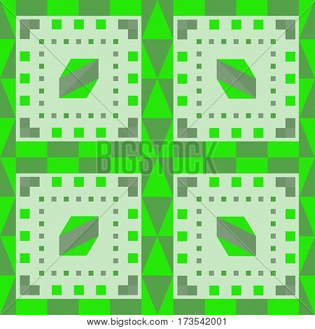 unique seamless geometric pattern. green. Vector illustration.