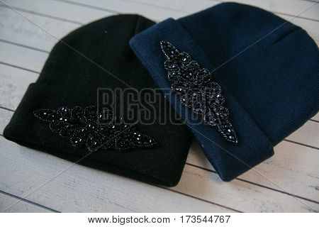 beautiful women's accessories on wooden background for shop or site