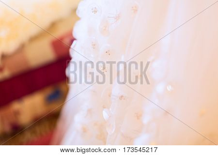 Wedding dress and beautiful shoes decoration beauty wedding bride