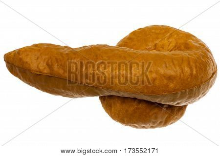 Fake rubber excrement isolated on white background