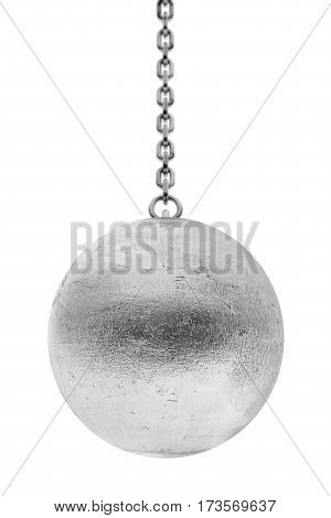 Closeup Wrecking Ball on a white background. 3d Rendering.