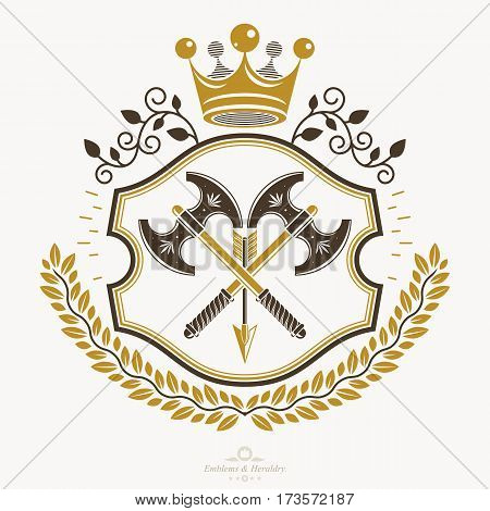 Heraldic sign element heraldry emblem insignia sign vector.