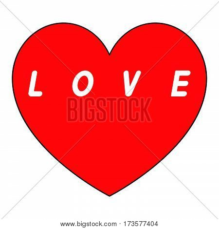 Red Heart For Womens Day With Black Path And White An Insription.