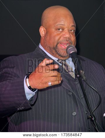 Mark Christopher Lawrence performs at the 2017 San Diego Film Week Closing Reception and Film Awards at T-Short Galleries in San Diego, CA on Feb. 25, 2017. 