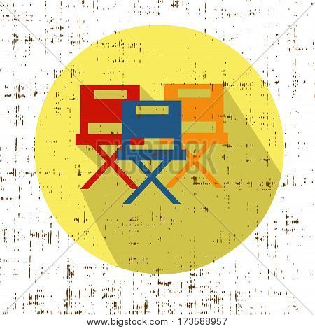 Chair Icon Vector retro vintage effect stock illustration