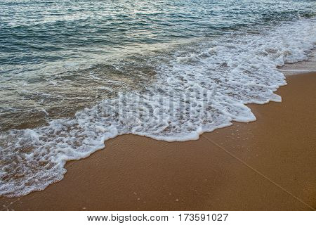 Soft wave on the sandy beach. Thailand
