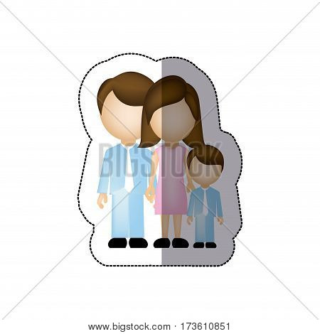 color family with their son icon, vector illustraction design