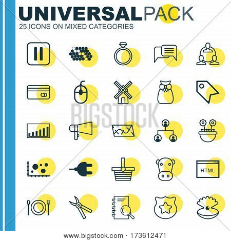 Set Of 25 Universal Editable Icons. Can Be Used For Web, Mobile And App Design. Includes Elements Such As Hive Pattern, Coding, Herb And More.