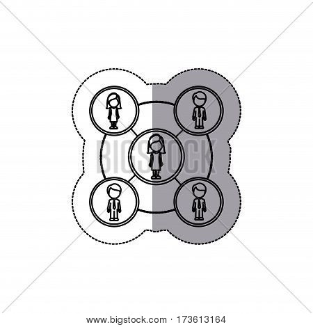 figure social work connection icon, vector illustraction design
