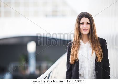 Portrait of a young business woman in office