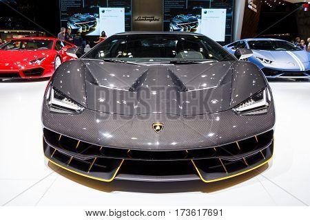 GENEVA, SWITZERLAND - MARCH 2016: Lamborghini Centenario