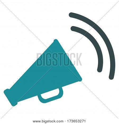Announce Horn vector icon. Flat bicolor soft blue symbol. Pictogram is isolated on a white background. Designed for web and software interfaces.