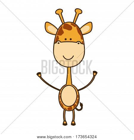 color sticker girafe icon, vector illustraction design image
