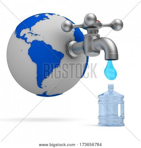 faucet on white background. Isolated 3D image