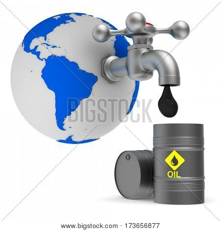 faucet on white background. Isolated 3D image