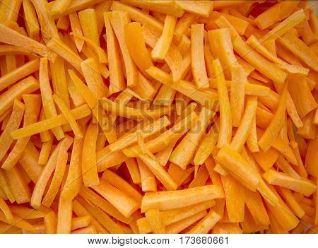 Sliced carrots for cooking pilaf and other dishes