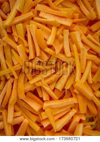 Sliced carrots for cooking pilaf and other dishes