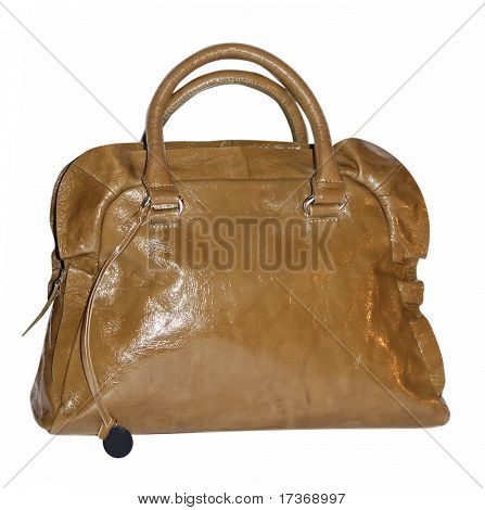 braune patent Tasche mit ruff