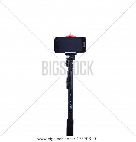 Kyiv, Ukraine - July 10, 2015: Selfie Stick Monopod Yunteng With Lenovo