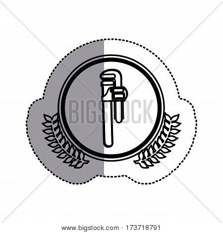 contour symbol pipe wrench icon stock, vector illustration design