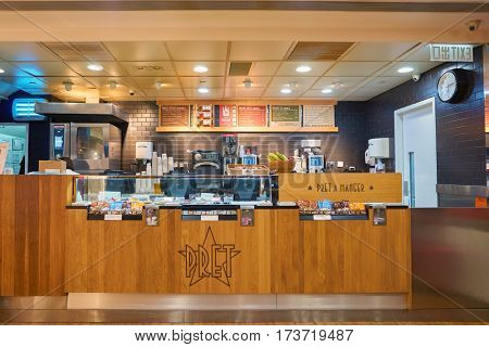 HONG KONG - CIRCA NOVEMBER, 2016: Pret a Manger in Hong Kong. Pret a Manger is a sandwich shop chain based in the United Kingdom.