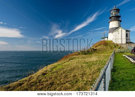 Cape Disappointment Lighthouse, built in 1856, Pacific coast, WA, USA