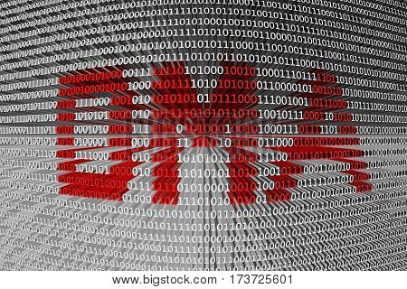 dma is presented in the form of binary code 3d illustration