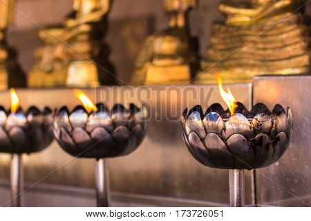 Candle in Wat Phar That Doi Suthep, Thai temple in Chiangmai Thailand