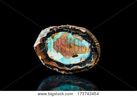 Fire Opal Gem Stone, Healing Stone, Black Background, Mineral