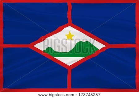 Flag of Sint Eustatius also known affectionately to the locals as Statia of the Netherlands. 3d illustration