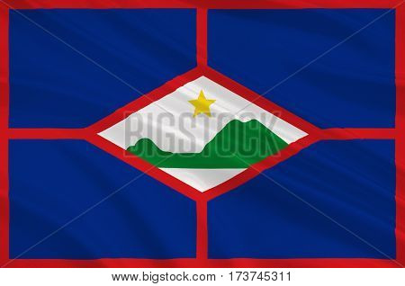 Flag of Sint Eustatius also known affectionately to the locals as Statia of the Netherlands. 3d illustration