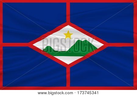 Flag of Sint Eustatius also known affectionately to the locals as Statia of the Netherlands. 3d illustration