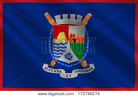 Flag of Sint Eustatius also known affectionately to the locals as Statia of the Netherlands. 3d illustration