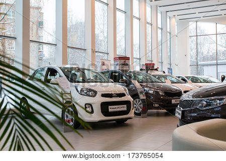 Showroom And Car Kia Of Dealership Kia-zentr Kirov In Kirov City In 2016