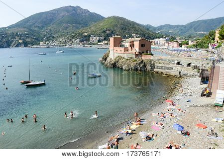 The Beach Of Levanto In Liguria, Italy