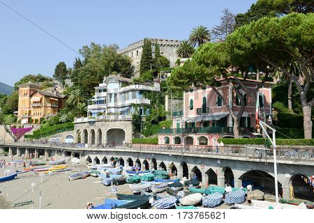 The Beach Of Levanto In Liguria, Italy