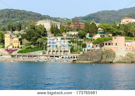 The Beach Of Levanto In Liguria, Italy