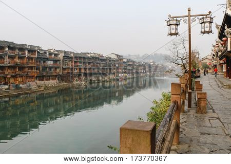 Fenghuang Ancient Town. Located in Fenghuang County. Southwest of HuNan Province China.